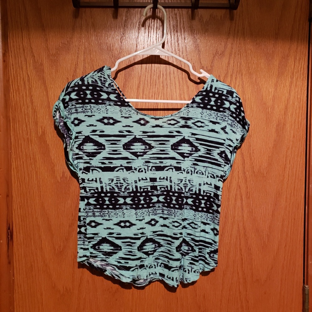 Pacsun blue and black tribal shirt